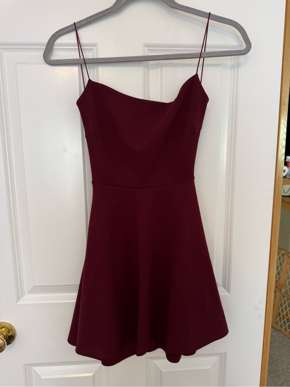 Windsor Burgundy/plum Spaghetti Strap Skater Dress